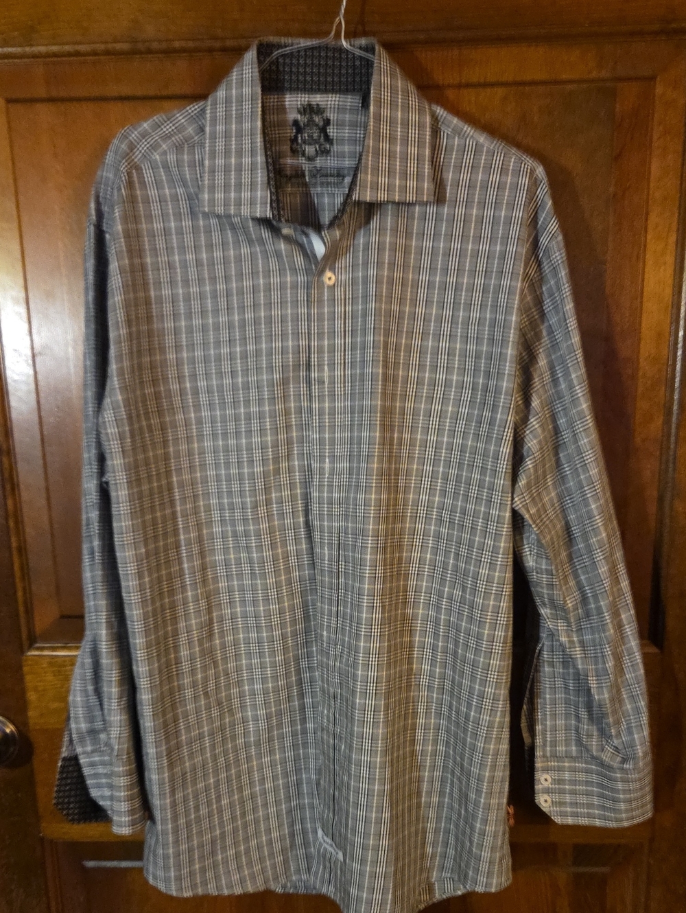 English Laundry Men's Gray Plaid Dress Shirt